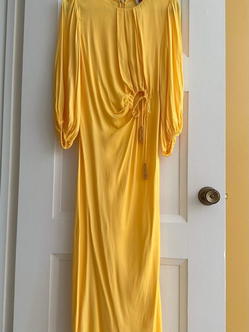 Sunshine Yellow FARM Rio Cutout Midi Dress - size Medium - Picture 6 of 9
